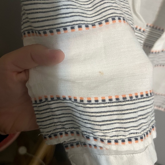 100% Cotton Old Navy White Boho Button Down Long Sleeve - Picture 9 of 9